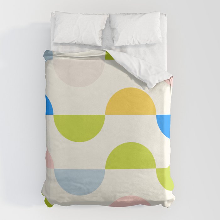 Mid Century Modern Geometry Pastel Duvet Cover Gallery Image 6