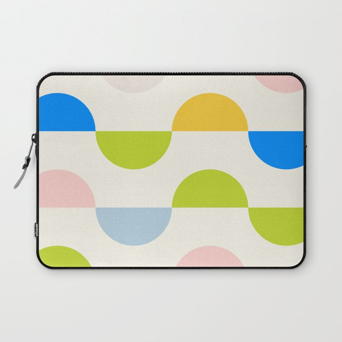 Mid Century Modern Geometry Pastel Laptop Sleeve Gallery Image 1