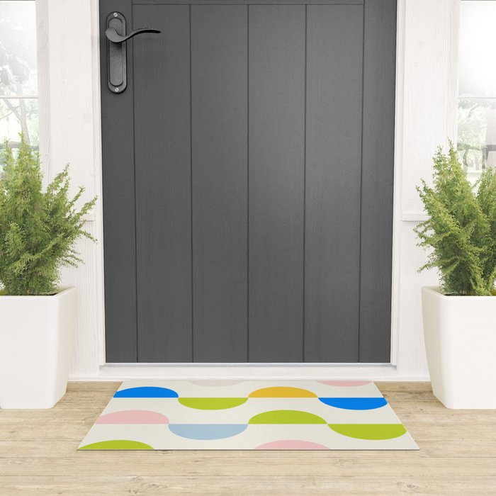 Mid Century Modern Geometry Pastel Welcome Mat Gallery Image 3