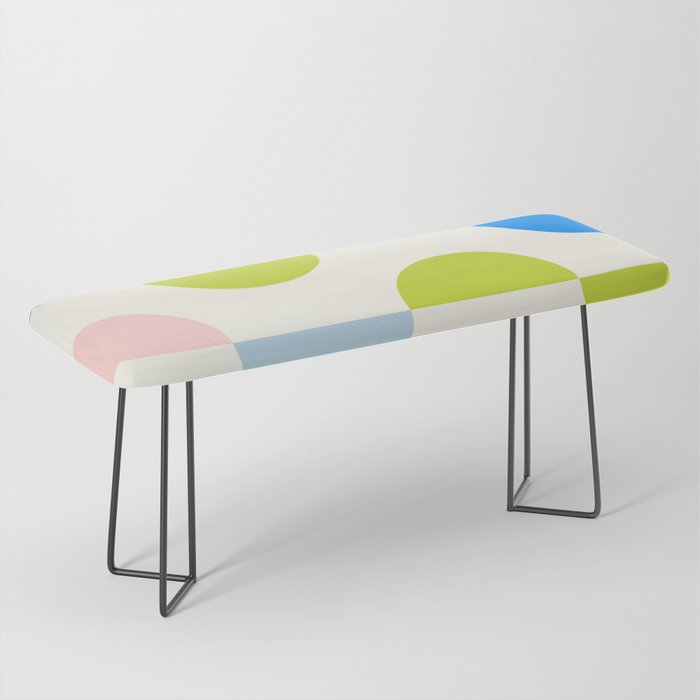 Mid Century Modern Geometry Pastel Bench Gallery Image 1