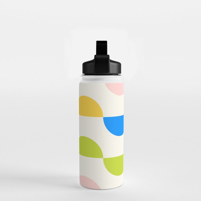 Mid Century Modern Geometry Pastel Water Bottle Gallery Image 2