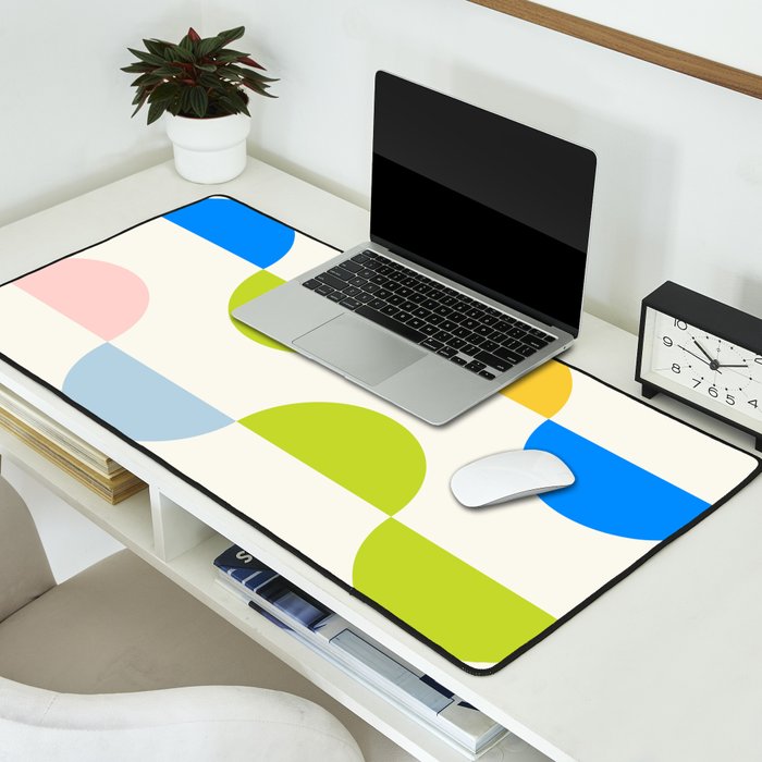 Mid Century Modern Geometry Pastel Desk Mat Gallery Image 2
