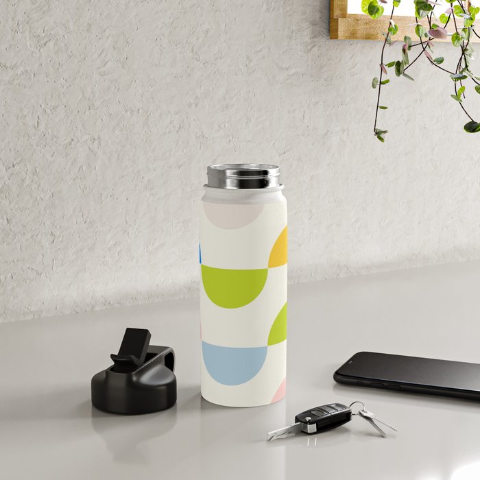 Mid Century Modern Geometry Pastel Water Bottle Gallery Image 4