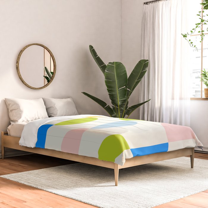 Mid Century Modern Geometry Pastel Comforter Gallery Image 2
