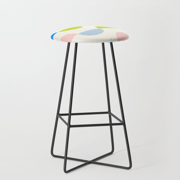 Mid Century Modern Geometry Pastel Stool Gallery Image 1