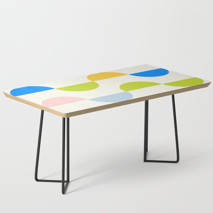 Mid Century Modern Geometry Pastel Coffee Table Gallery Image 1