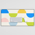 Mid Century Modern Geometry Pastel Desk Mat Gallery Image 1