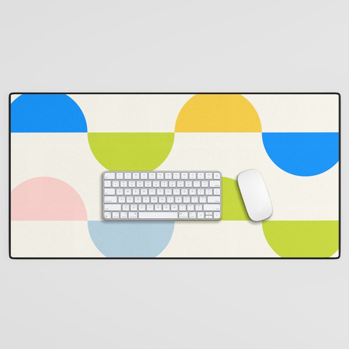 Mid Century Modern Geometry Pastel Desk Mat Gallery Image 1