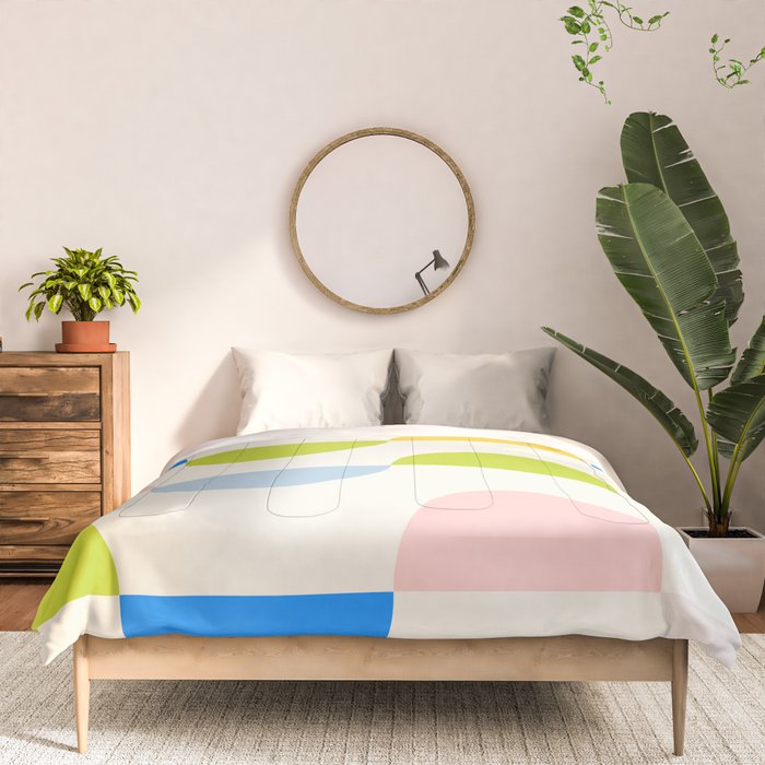 Mid Century Modern Geometry Pastel Comforter Gallery Image 3