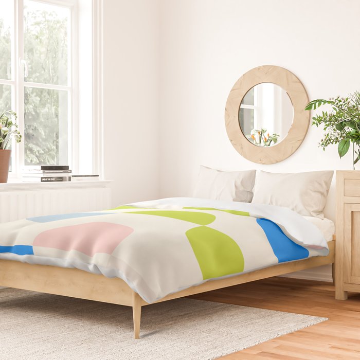 Mid Century Modern Geometry Pastel Duvet Cover Gallery Image 2