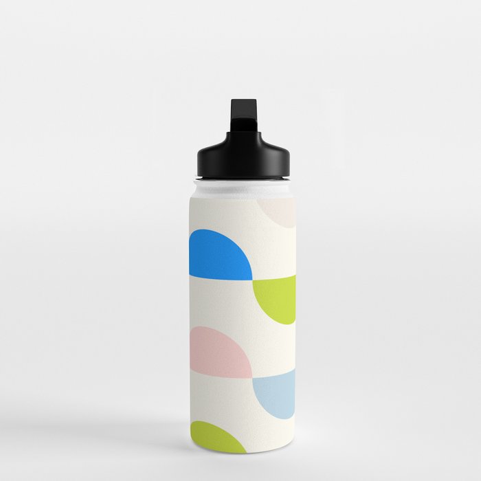 Mid Century Modern Geometry Pastel Water Bottle Gallery Image 3