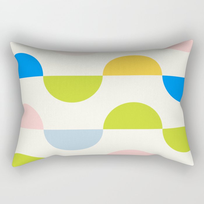 Mid Century Modern Geometry Pastel Rectangular Pillow Gallery Image 1