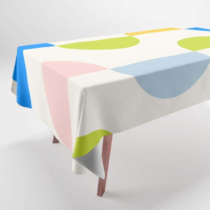 Mid Century Modern Geometry Pastel Tablecloth Gallery Image 1