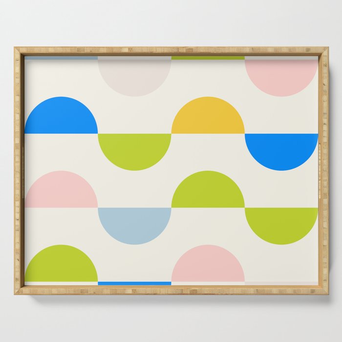 Mid Century Modern Geometry Pastel Serving Tray Gallery Image 1