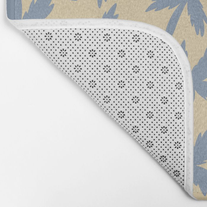 Palm Trees - Blue and Cream Bath Mat Gallery Image 2