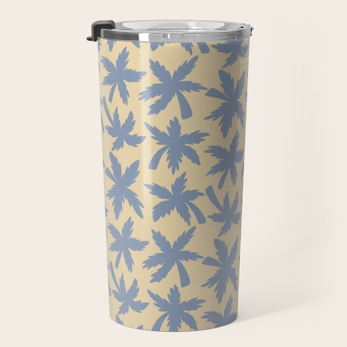 Palm Trees - Blue and Cream Travel Mug Gallery Image 3