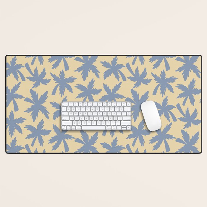 Palm Trees - Blue and Cream Desk Mat Gallery Image 1
