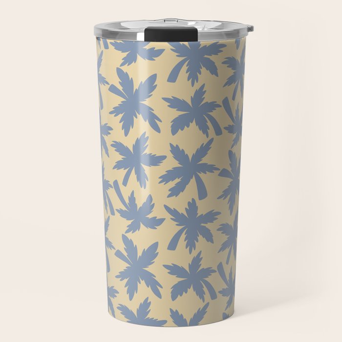 Palm Trees - Blue and Cream Travel Mug Gallery Image 1