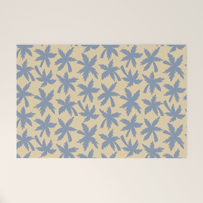 Palm Trees - Blue and Cream Welcome Mat Gallery Image 1