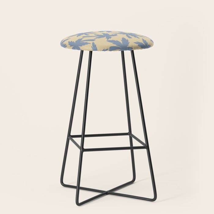Palm Trees - Blue and Cream Stool Gallery Image 1