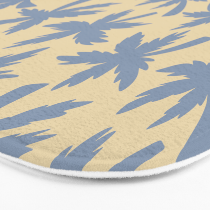 Palm Trees - Blue and Cream Bath Mat Gallery Image 3