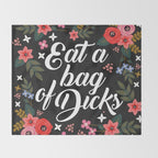 Eat A Bag Of Dicks, Funny Saying Throw Blanket Gallery Image 2