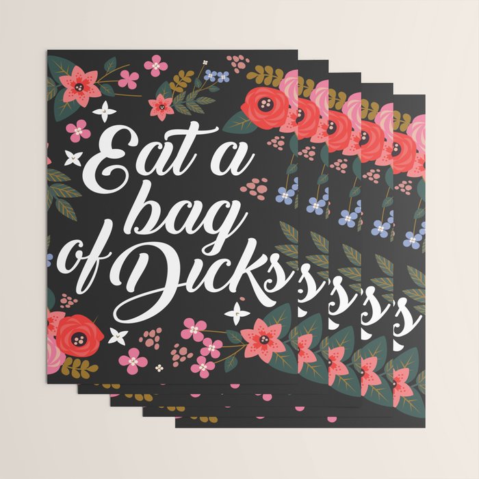 Eat A Bag Of Dicks, Funny Saying Wrapping Paper Gallery Image 3