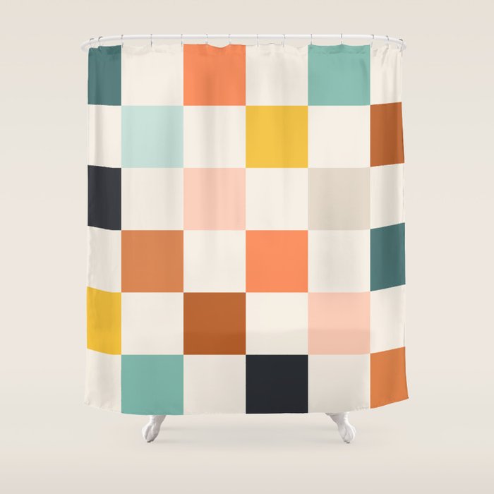 Check mate - earthy Shower Curtain Gallery Image 1