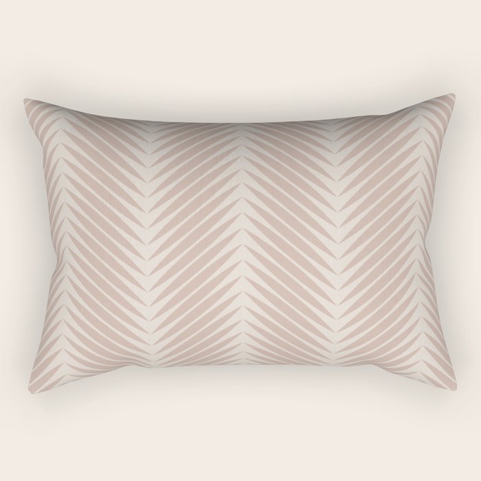 Palm Leaf Pattern - Neutral Beige Rectangular Pillow Gallery Image 2