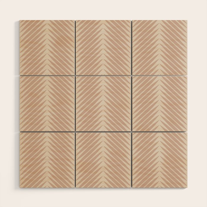 Palm Leaf Pattern - Neutral Beige Wood Wall Art Gallery Image 1