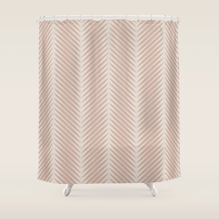 Palm Leaf Pattern - Neutral Beige Shower Curtain Gallery Image 1