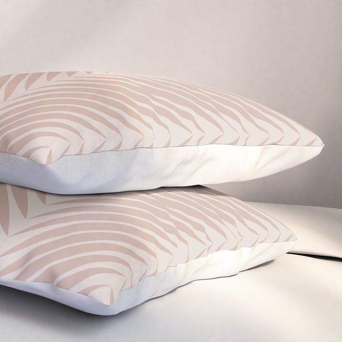 Palm Leaf Pattern - Neutral Beige Pillow Sham Gallery Image 3
