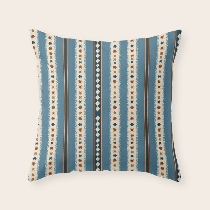 Vintage Woven Stripe - Cozy Heirloom Throw Pillow Gallery Image 1