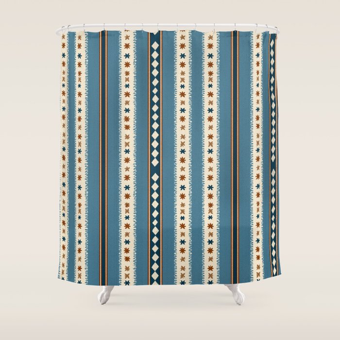Vintage Woven Stripe - Cozy Heirloom Shower Curtain Gallery Image 1