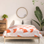 Santa Hats and Snowflakes on Pink Background Comforter Gallery Image 3