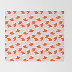 Santa Hats and Snowflakes on Pink Background Throw Blanket Gallery Image 2