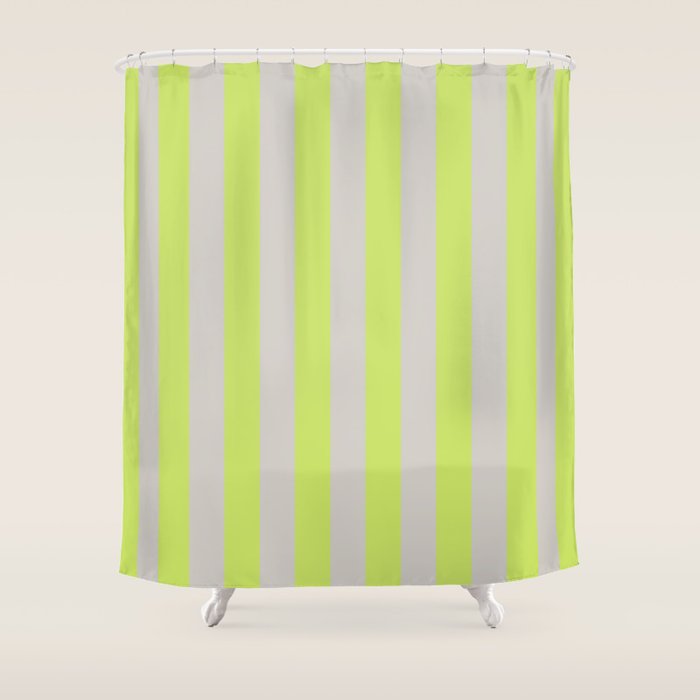 Lime and Chiffon Stripes Shower Curtain Gallery Image 1