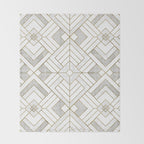 Lennox Vintage Deco - White & Gold Throw Blanket Gallery Image 2