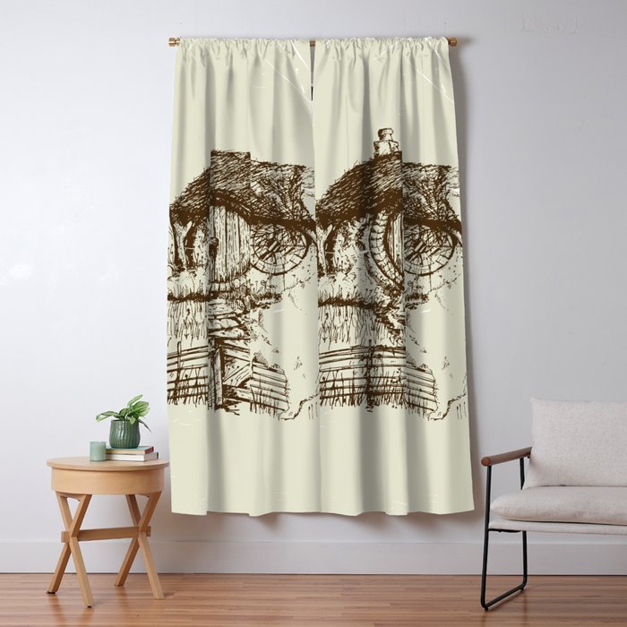 Hobbit house ink Window Curtain Gallery Image 5