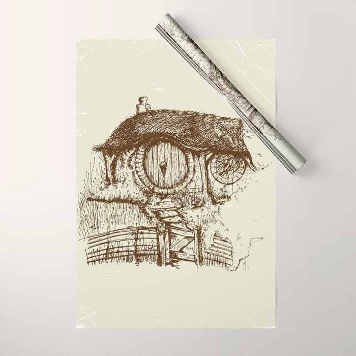 Hobbit house ink Wrapping Paper Gallery Image 1