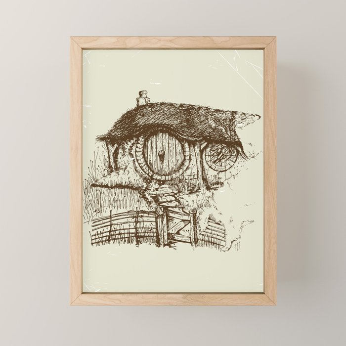 Hobbit house ink Mini Art Print