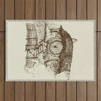Hobbit house ink Outdoor Rug Gallery Image 1