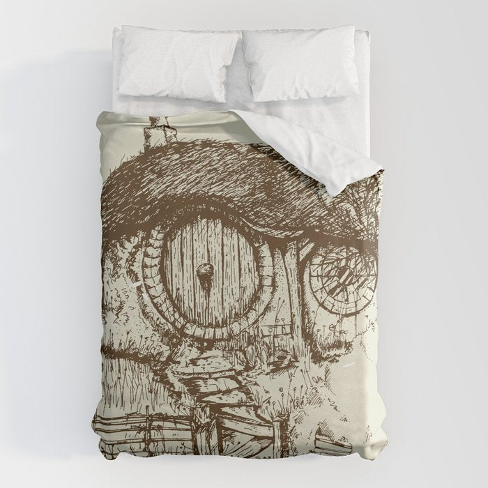 Hobbit house ink Duvet Cover Gallery Image 6