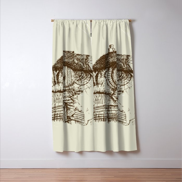 Hobbit house ink Window Curtain Gallery Image 3