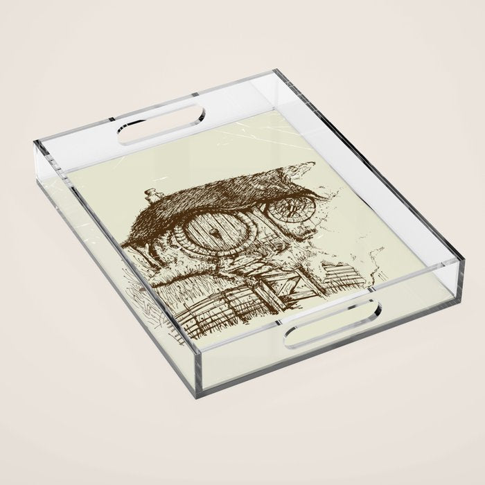 Hobbit house ink Acrylic Tray Gallery Image 1