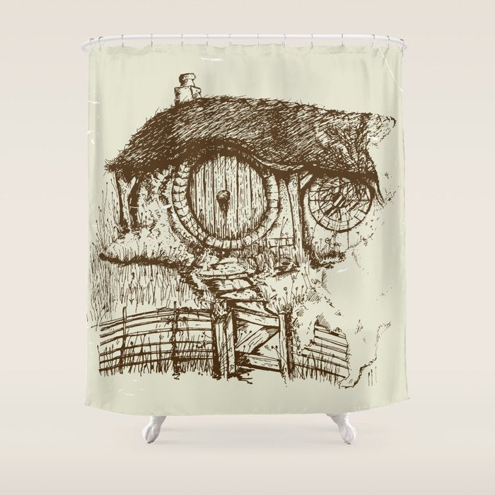 Hobbit house ink Shower Curtain Gallery Image 1