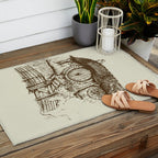 Hobbit house ink Outdoor Rug Gallery Image 2