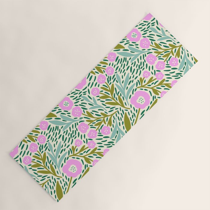 Botanical Garden - Pink and Green Yoga Mat Gallery Image 1