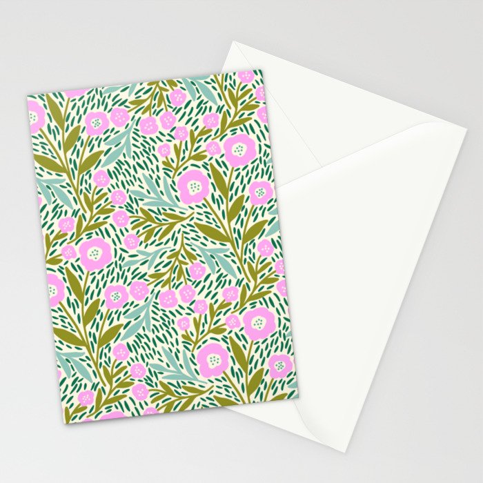 Botanical Garden - Pink and Green Stationery Card Gallery Image 2