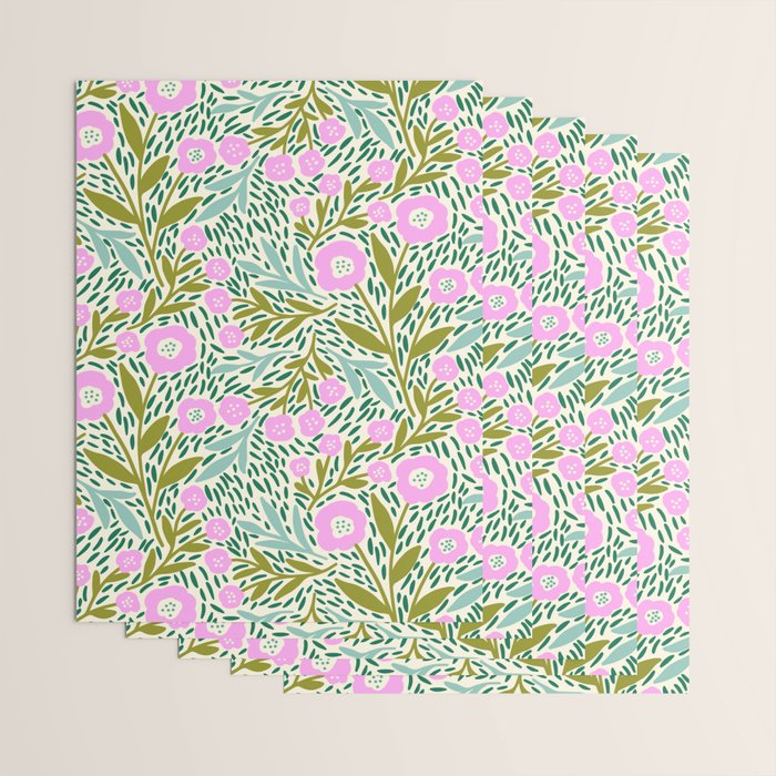 Botanical Garden - Pink and Green Wrapping Paper Gallery Image 3